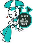  &lt;3 blush english_text female jenny_wakeman looking_at_viewer machine my_life_as_a_teenage_robot one_eye_closed robot text wink 