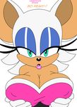  2015 anthro bat bhawk big_breasts breasts cleavage clothed clothing english_text female habbodude mammal rouge_the_bat solo sonic_(series) text 