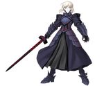  armor armored_boots armored_dress artoria_pendragon_(all) black_dress blonde_hair boots dress fate/stay_night fate/unlimited_codes fate_(series) full_body gauntlets highres higurashi_ryuuji holding holding_sword holding_weapon official_art saber_alter solo sword transparent_background weapon yellow_eyes 