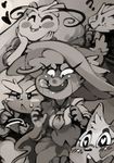  &lt;3 &lt;3_eyes ? ambiguous_gender anthro anthrofied bittenhard blaziken blush clothed clothing female group licking licking_lips lopunny milotic mismagius monochrome nintendo pok&eacute;mon smile sofiya_ivanova tongue tongue_out video_games zangoose 