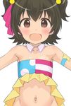  :d akagi_miria armband bad_id bad_twitter_id bandeau bare_shoulders black_hair blush brown_eyes detached_collar flat_chest hair_bobbles hair_ornament idolmaster idolmaster_cinderella_girls inactive_account looking_at_viewer navel open_mouth out-of-frame_censoring pikapikapop saeki_tatsuya short_hair smile solo strapless twintails two_side_up 