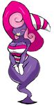  blush cleavage clothed clothing female hair hair_over_eyes hat kenta_(artist) lips mario_bros nintendo paper_mario pink_hair solo video_games vivian wide_hips witch_hat yellow_lips 