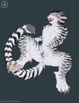  2015 anthro anus charr claws fangs feline female guild_wars horn iggi mammal multi_nipple nipples nude patreon pussy pussy_juice solo stripes video_games 
