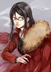  bespectacled black_hair cape fate/zero fate_(series) glasses long_hair lord_el-melloi_ii male_focus older solo waver_velvet zaphylla 