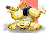  abs bulge butt clothing feline male mammal morenatsu muscles solo speedo swimsuit tiger torahiko_(morenatsu) unknown_artist upside_down 