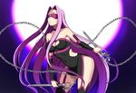  bare_shoulders blindfold breasts chain choker covered_navel detached_sleeves fate/grand_order fate/stay_night fate_(series) large_breasts long_hair nameless_dagger purple_hair rider solo thighhighs vblue very_long_hair 