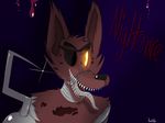  2015 animatronic canine eye_patch eyewear finest-elite five_nights_at_freddy&#039;s five_nights_at_freddy&#039;s_4 fox fur glowing glowing_eyes hook machine male mammal nightmare_foxy_(fnaf) robot video_games yellow_eyes 