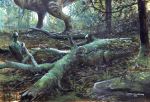  2018 amazing_background ambiguous_gender avian baby biped bird detailed_background dinosaur feral forest group hi_res larger_ambiguous lying pachycephalosaurid reptile scalie size_difference smaller_ambiguous sphaerotholus sphaerotholus_goodwini standing traditional_media_(artwork) tree tuomas_koivurinne young 