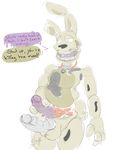  animatronic anthro balls claws corpse death dialogue english_text erection five_nights_at_freddy&#039;s five_nights_at_freddy&#039;s_3 fronnie half-closed_eyes handjob human lagomorph long_ears looking_down machine male mammal multi_penis nude open_mouth penis purple_guy_(fnaf) rabbit robot sharp_claws simple_background smile solo springtrap_(fnaf) standing teeth text thick_penis undead video_games white_background 