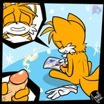  2012 amuzoreh clothing cum eyes_closed gloves male masturbation miles_prower penis solo sonic_(series) 