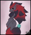  blush butt female nintendo playful pok&eacute;mon pok&eacute;mon_(species) solo tongue turning video_games wicketrin zoroark 