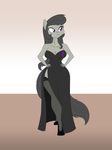  2015 anthro anthrofied black_hair cleavage clothed clothing equine female friendship_is_magic hair hands_on_hips horse legwear mammal my_little_pony mysteryfanboy718 necklace octavia_(mlp) pony purple_eyes solo stockings 
