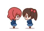  animated animated_gif black_hair blush chibi imminent_kiss love_live! love_live!_school_idol_project multiple_girls nishikino_maki otonokizaka_school_uniform p-man-p-man purple_eyes red_eyes red_hair school_uniform short_hair twintails ugoira wavy_mouth yazawa_nico yuri 