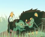  all_fours ambiguous_gender crossover disney duo feral grass luxray male murcat nintendo open_mouth pok&eacute;mon shinx size_difference sky the_lion_king video_games yellow_eyes yellow_sclera 