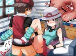  1boy 1girl blue_(pokemon) brown_eyes brown_hair censored clothed_sex\r\n creatures_(company) furanshisu game_freak nintendo penis pokemon pokemon_(game) pokemon_frlg pussy red_(pokemon) red_(pokemon_frlg) sex skirt 