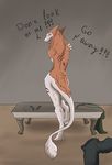  angry anna_the_sergal aspeel clothing female scar screaming sergal shy undressing young 