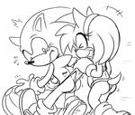  2015 amy_rose anthro balls bikini blush butt clothed clothing cute digital_media_(artwork) duo embarrassed female from_behind hair hedgehog hi_res male male/female mammal simple_background skimpy smile sonic_(series) sonic_the_hedgehog speedo spice5400 standing swimsuit teeth thong video_games wedgie 