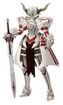  armor clarent fate/apocrypha fate_(series) full_armor full_body highres holding holding_sword holding_weapon konoe_ototsugu mordred_(fate) mordred_(fate)_(all) official_art solo sword transparent_background weapon 