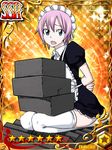  bdsm blue_eyes bondage bound brick fairy_tail ghost hair_ornament humiliation ishidaki kneeling maid official_art open_mouth pink_hair punishment rock short_hair sitting stockings stone thighhighs tied_up torture virgo_(fairy_tail) 