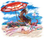  2015 alpha_channel beach bikini clothing discord_(mlp) equine female feral friendship_is_magic horn male mammal my_little_pony princess_celestia_(mlp) seaside stepandy swimsuit winged_unicorn wings 