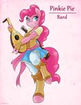  2015 absurd_res ambris anthro anthrofied blue_eyes ear_piercing earth_pony equine female friendship_is_magic fur hair hi_res horse mammal musical_instrument my_little_pony piercing pink_fur pink_hair pinkie_pie_(mlp) pony smile solo 