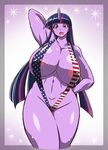  abstract_background animal_humanoid big_breasts bikini blush breasts clothing equine equine_humanoid female friendship_is_magic hair horn human humanized humanoid long_hair mammal multicolored_hair my_little_pony nipples pose purple_eyes raised_arm simple_background sling_bikini solo swimsuit thick_thighs twilight_sparkle_(mlp) unicorn voluptuous wide_hips yukimaru_(artist) 