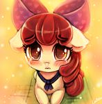  &lt;3 apple_bloom_(mlp) blush bow crying cute equine female friendship_is_magic horse lumineko mammal my_little_pony pony tears 