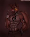  abs animatronic biceps blood doomthewolf five_nights_at_freddy&#039;s foxy_(fnaf) glowing glowing_eyes machine male muscles pecs robot tongue video_games 