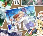  axis_powers_hetalia bad_id bad_pixiv_id blonde_hair blush brown_eyes closed dark_skin dark_skinned_male eyebrows eyes face_painting fez_hat hat hat_removed headwear_removed hug karekusa male_focus multiple_boys northern_cyprus_(hetalia) open_mouth photo_(object) sailor_collar sealand_(hetalia) shorts still_life united_kingdom_(hetalia) 