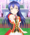  1girl blue_hair blush brown_eyes dress female kazuma long_hair love_live!_school_idol_project sonoda_umi 