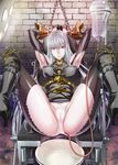  armor bdsm bondage bound breasts cleavage enema komori_kei large_breasts panties selvaria_bles senjou_no_valkyria solo underwear 