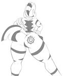  2015 anthro anthrofied bi_butt butt cutie_mark equine female friendship_is_magic hands_on_hips jrvanesbroek mammal monochrome mowhawk my_little_pony neck_rings nude piercing pussy stripes zebra zecora_(mlp) 