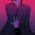  bad_id bad_pixiv_id command_spell cross cross_necklace fate/zero fate_(series) hand_on_another's_chest j_(onjj) jewelry kotomine_kirei necklace pov solo_focus 