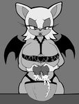  anthro big_breasts black_and_white breast_milking breasts clothing damian_hodge duo female huge_breasts hyper hyper_breasts lactating milk monochrome nipples rouge_the_bat simple_background sonic_(series) tongue tongue_out underwear 