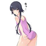  1girl artist_request ass bleach looking_back mikagelove one-piece_swimsuit simple_background solo sui-feng swimsuit 