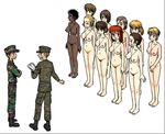  2boys 6+girls border female_soldier gogocherry marine multiple_boys multiple_girls nude sex_slave simple_background soldier 