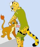  cheetah feline fellatio female lion male male/female mammal mike_sherman oral penis sex 