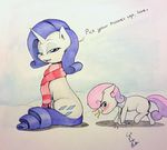  2015 captainpudgemuffin english_text equine female feral friendship_is_magic horn mammal my_little_pony rarity_(mlp) sweetie_belle_(mlp) text unicorn 