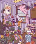  apartment apron boots clothing curtains cute footwear lagomorph mammal plant rabbit solo teapot watering_can window 