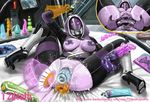  alien anal anal_penetration anus bed bedroom breasts clothing double_penetration female mass_effect masturbation penetration purple_skin pussy quarian sex_toy solo t2death tali&#039;zorah vaginal vaginal_penetration video_games 