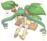  alraune_(p&amp;d) bad_id bad_pixiv_id boots child full_body green_hair ineshumi long_hair looking_at_viewer plant plant_girl puzzle_&amp;_dragons sitting smile solo twintails very_long_hair 