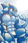  anthro kyogre legendary_pok&eacute;mon male muscles nintendo nude pok&eacute;mon rikitsu video_games 