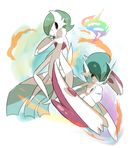  gallade gardevoir gender_bender genderswap gradient gradient_background mega_gallade mega_gardevoir mega_pokemon pokemon spike 