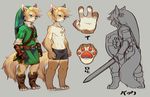  alternate_color armor boxer_briefs canine clothing digital_media_(artwork) front_view link_(wolf_form) male mammal model_sheet solo standing underwear uzucake wolf 