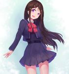  black_hair charlotte_(anime) highres kisei2 long_hair open_mouth otosaka_ayumi purple_eyes school_uniform 