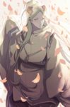  bad_id bad_pixiv_id boruto:_naruto_the_movie dashi_(minzoku_gb) grey_hair highres horns japanese_clothes long_hair male_focus naruto naruto_(series) ootsutsuki_momoshiki petals solo 