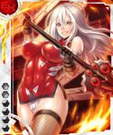  fire lilith-soft nobushito_kuro sanada_homura taimanin_asagi taimanin_asagi_battle_arena white_hair 