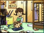  :&lt; ahoge akizuki_ritsuko alpaca antenna_hair baseball_bat bed blonde_hair blush braid brown_hair bunk_bed chibi comforting futami_ami futami_mami game_console glasses hair_bobbles hair_ornament hoshii_miki idolmaster idolmaster_(classic) inu_(aerodog) lap lap_pillow long_hair multiple_girls nonowa playstation_2 poster_(object) room short_hair siblings side_ponytail sitting skirt smile socks tears toy translated twin_braids twins twintails xbox_360 