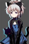  animal_ears black_cat blue_dress cat cat_ears darker_than_black dress mao_(darker_than_black) rakuto_mangan solo yin 