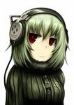  bad_id bad_pixiv_id gia green_hair headphones original red_eyes short_hair solo sweater zipper 